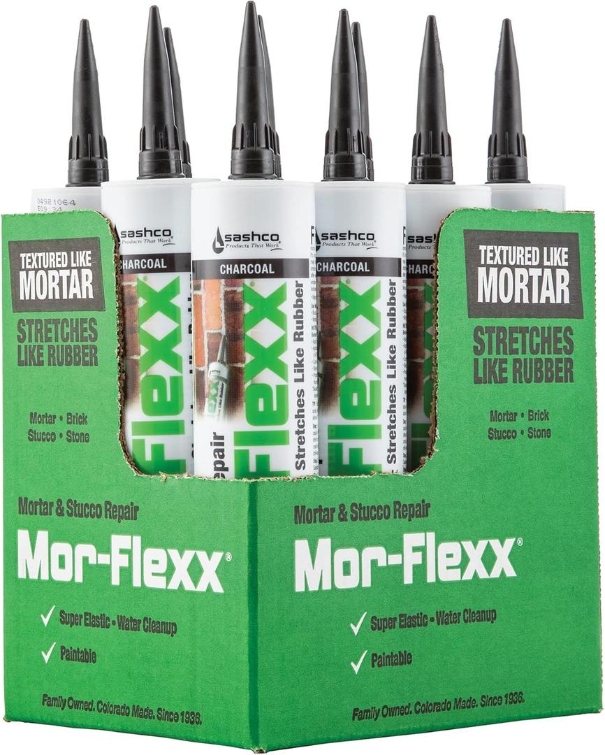 Mor-Flexx Textured Caulk, Charcoal 10.5 oz (Pack of 12) Mor-Flexx Textured Caulk, Charcoal 10.5 oz (Pack of 12)