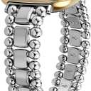 Beaded Bracelet Compatible for Fitbit Versa 4/Sense 2/Versa 3/Sense Band, Dressy Fancy Metal Elegant Jewelry Strap for Fitbit Smartwatch
