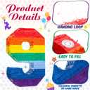 Sratte Rainbow Number Pinata Multicolor Small Kids Birthday Party with Blindfold Stick and Confetti for Anniversary Cinco de Mayo Fiesta Decor (Number 9) (PR-Sratte-52971)