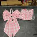 Ochine Christmas Wreath Bow Front Door Hanger, Xmas Wreath Bow Cute Bow Wreath Accessories for Xmas Holiday Party Lawn Yard Garden Indoor Outdoor Front Door Wall Window Decoration, 2Pcs