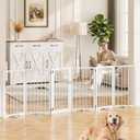 32" Extra Tall Free Standing Dog Gate Indoor, Foldable Pet Gate, 6-Panel, 32"Tall