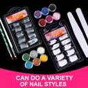Acrylic Nail Kit for Beginners with Everything, Complete DIY Nail Extension Set with 3 Base Colors & 12 Glitter Powders, No UV Lamp Needed, Salon-Quality Manicure Gift Box for Women and Girls
