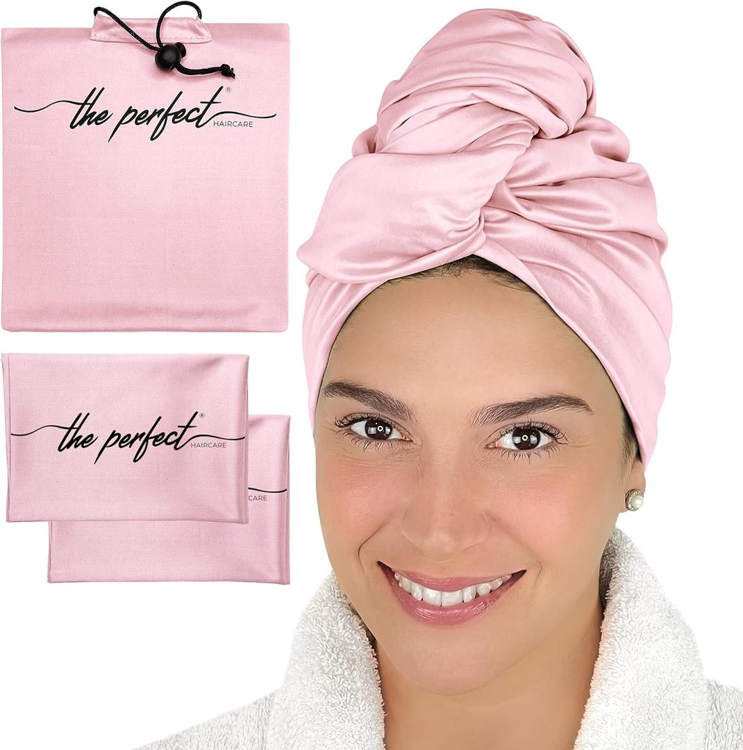 THE PERFECT HAIRCARE Microfiber Hair Plopping Towel Set – Super Absorbent Anti-Frizz Hair Drying Wrap – Fast Drying, Lightweight Wrap for Women, Girls & All Hair Types