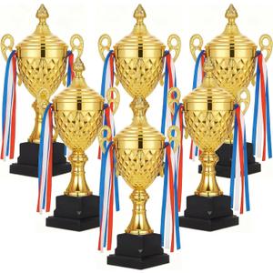 Liliaafar Large Trophy Cup Bulk Gold Trophy Award for Sports Cup Championships Basketball Competitions Tournaments Ceremony Celebration Party Gift (6 Pcs,16 x 7.9 Inch)