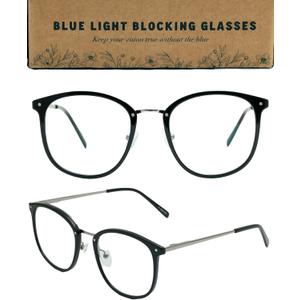 CLARIE Blue Light Blocking Glasses for Women | Dual Sided Anti Glare | Oversized Fashion | Gaming | Screwless | Spring Hinge (Black)