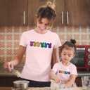 Mommy and Me Easter Outfits Mama and Me Bunny Matching Shirts Cute Peeps Graphic Tee Matching Family Easter Outfits Pink