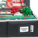 HOLDN' STORAGE Premium Wrapping Paper Storage Container - Durable 600D Tear-Proof, Fits 27 Rolls Gift Wrap, Extra Pockets for Ribbons & Bows, Underbed Storage - Ideal for Holiday Christmas, Black/White Trim