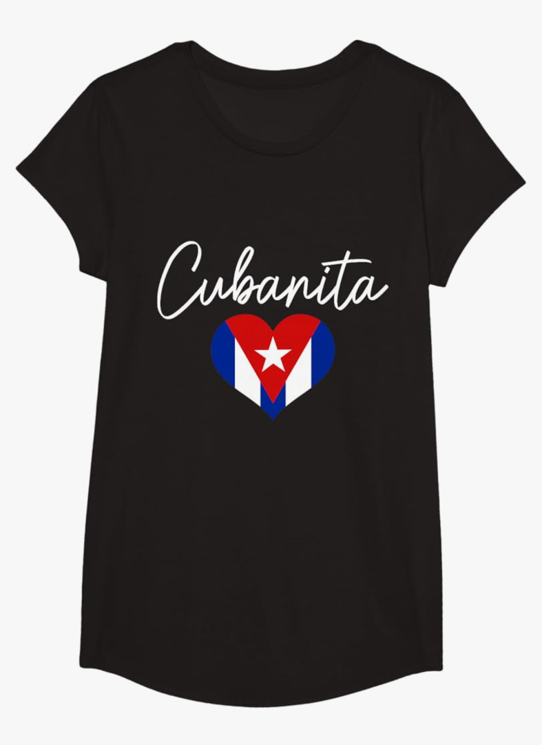 Cubanita Cuban Flag Heart Pride Girl T-Shirt