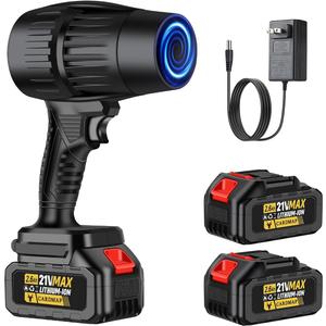 Leaf Blower Cordless with 21V*2 Pcs Battery, Handheld Electric Leaf Blower, Mini Jet Dry Blower Fan, Violent Blower for Lawn Care, Patio, Blowing Leaves, Snow Blowing