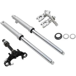 Nakkaa Front Forks Suspension Shocks with Triple Tree Handlebar Riser Clamp Set Compatible with CRF50 XR50 CRF XR 50