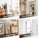 SCWF-GZ 57x20 Door Hanging Full Length Mirror, Floor (Height 5.7ft just Body in1.3ft) or Wall Mounted Metal Frame Arch Dressing Mirrors for Bedroom Bathroom Living Room 57 20 inch Silver