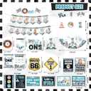 Fast One Birthday Decorations for Boys, 143Pcs Race Car Racing 1st Party Decor Supplies for Baby - Banner, Cake Toppers, Balloons, Tablecloth, Centerpieces, Crown, Poster, Boxes, Wall Signs