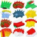 60Pcs Christmas Mini Pop Keychain Fidget Toys Mini Pop Keychain Rainbow Silicone Simple Fidget Toys Fidget Relieve Anxiety Stress Hand Office Desk Toys for Kids Adults