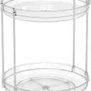 2 Tier Lazy Susan Turntable for Cabinet,Countertop,Pantry,9.5"W Spinning Seasoning Organizer,Double Rotating Kitchen Spice Rack Organizer and Condiments,Medicine,Vitamin Bottle Organizer Carousels,1Pc