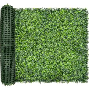 Artificial Ivy Privacy Fence Screen,128"x 48" (43 SQFT) UV-Anti Faux Boxwood Roll Grass Wall Panels for Patio Balcony Privacy, Garden, Backyard Greenery Wall Backdrop Decor