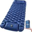 WANNTS Sleeping Pad, Ultralight Inflatable Sleeping Pad for Camping, Built-in Pump, Ultimate for Hiking - Airpad, Carry Bag,-Compact & Lightweight Camping pad (Blue)