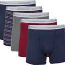 Gildan Men's Underwear Boxer Briefs, Multipack, Mixed Blue (5-Pack), Small