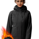 FREE SOLDIER Women's Waterproof Ski Snow Jacket Fleece Lined Warm Winter Rain Jacket with Hood Fully Taped Seams, XL