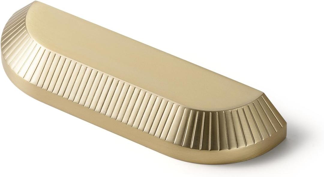 Goo-Ki 6 Pack 5 Inch Champagne Bronze Half-Moon Cabinet Cup Handles - Elegant Luxurious Bin Pulls for Kitchen Drawer (5" Center to Center)