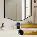 ANDY STAR Black Bathroom Mirror, 20"x30" Scalloped Wall Mirror in Stainless Steel Metal Frame, Unique Vanity Mirror with Modern Curved Edge Design, Ideal for Bathroom, Bedroom, Entryway