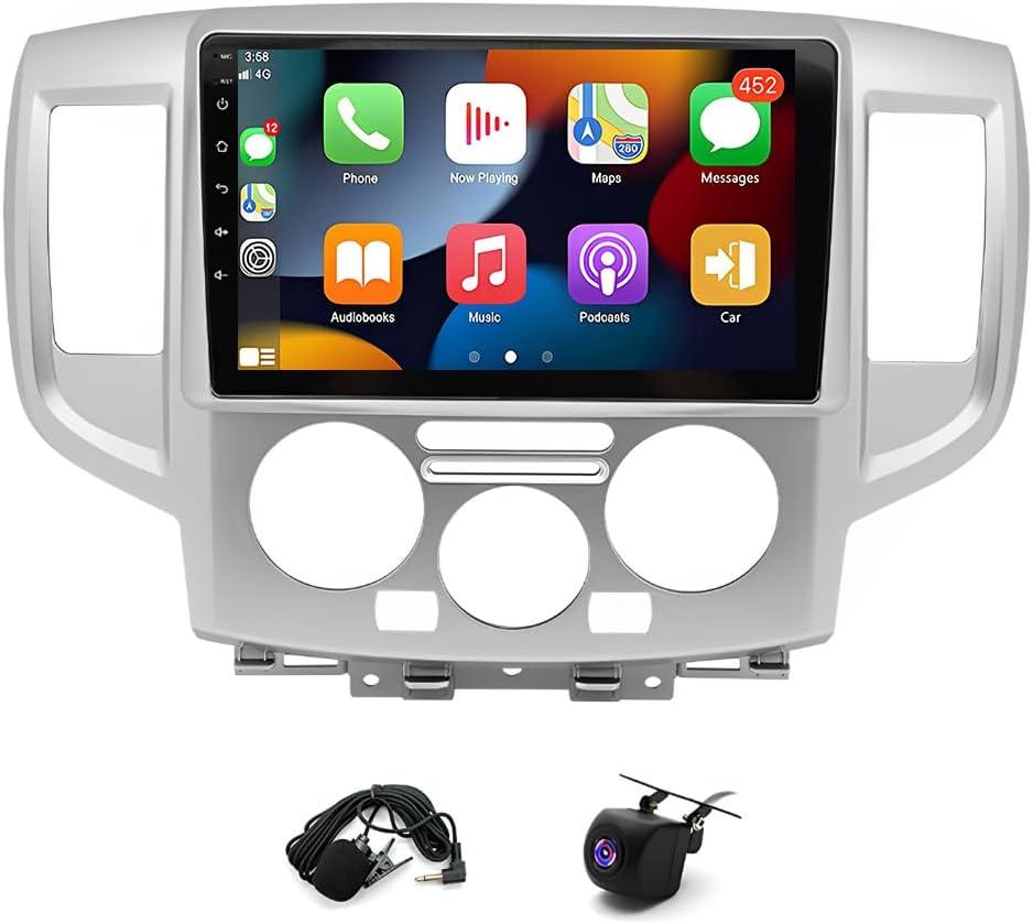 4+64G 9" Android 13 Double Din Car Radio Stereo w/Carplay Android Auto for Nissan NV200 2013-2019 w/WiFi GPS Bluetooth AHD Backup Camera Mic,SWC/AV in/FM/AM IPS Car Audio Receiver