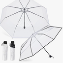 Fabbay 2 Pcs Clear Umbrella Transparent Portable Umbrella Compact Foldable Umbrellas Manual Open Close Folding Umbrellas for Wedding Travel, Dating