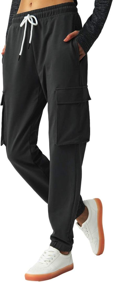 SPECIALMAGIC Women's Cargo Sweatpants Cotton Athletic Joggers 4 Pockets Sporty Pants, Size XL