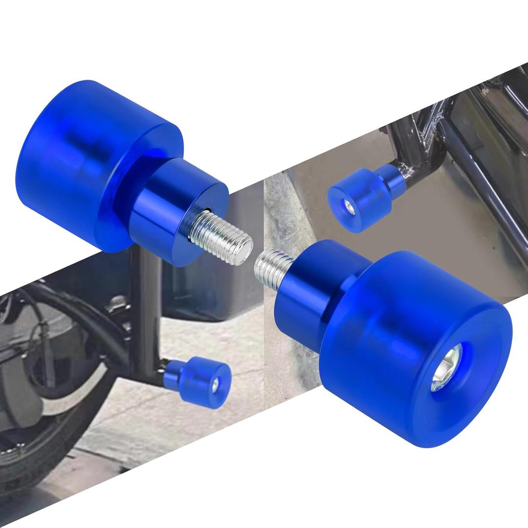 Engine Guard Saddlebag Guard Crash Bar Decorative Wheel M12 Screw Fit for Harley Touring Street Glide Road King Electra Ultra Softail Flat Out Tip Over Bar (Blue Wheel with Blue Slider)