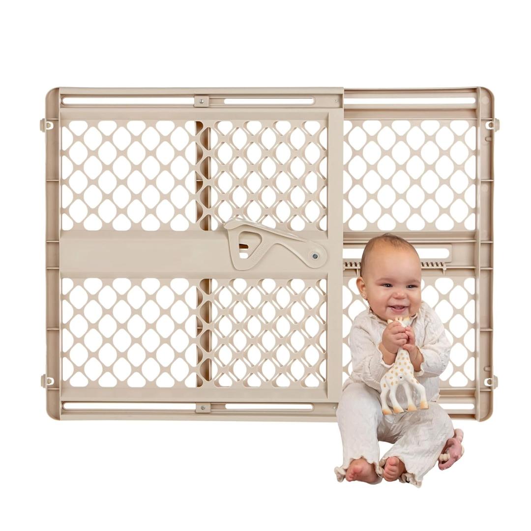 Toddleroo by North States - Supergate Ergo Baby Gate: Plastic Baby Gate for Stairs & Doorways - Adjustable Indoor Safety Gate - Made in USA - 26 to 42 Inches Wide - 26 Inches Tall - Sand