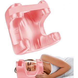 Face Pillow for Wrinkles, Anti Wrinkle Pillow for Beauty Sleep, Ergonomic Beauty Cervical Pillow with Cooling Silk Pillow Covers(Pink)