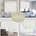 SUNOFF Cordless Blackout Roller Shades Blinds for Windows Free-Stop, Pull Down Room Darkening with Valance, Thermal Insulated Woven Fabric Window Door Blinds for Home, Office, Beige 34.5" W x 72" H