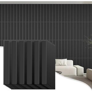 20 Pack 3D PVC Wall Panels 12x12 Inch - 20 sq. ft., Black, Modern Style, Waterproof Cuttable, Easy to Install for TV Background, Bathroom, Studio