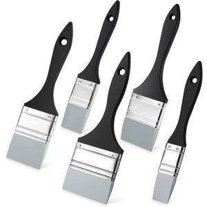 5 Pieces Silicone Paint Brush Set Color Shaper Tool Silicone Brushes Pointed Edged Solid Flat Flexible Acrylic and Water Based Painting Tool, 1 Inch, 1.5 Inch, 2 Inch, 2.5 Inch, 3 Inch