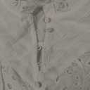 PRETTYGARDEN Women's Eyelet V Neck Summer Tops Dressy Casual White, Small