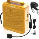 Voice Amplifier, Giecy 30W 2800mAh Rechargeable Personal Voice Amplifier with Microphone Headset, Portable Speaker for Multiple Locations Classroom, Meetings and Outdoors (G300-Yellow)
