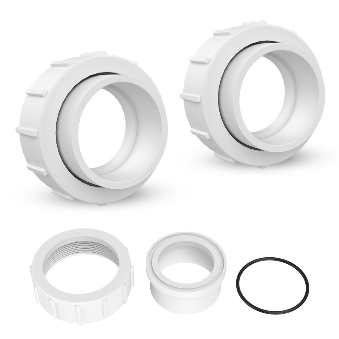 2 Half Union Adapter for Pentair Replaces PKG188 Mastertemp 400, 200, 250 and All Max-E-Therm Heaters - PLDE Filter - Pumps and More - Set of 2