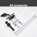 Matte Black Bathroom Sink FaucetModern 3 Hole Bathroom Faucet 2 Handle 4 Inch Centerset with 4 Water Outlet Modes, 360 Swivel Spout & Pop-Up Drain