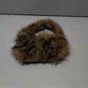Verdusa Women's Y2K Faux Fur Fuzzy Shoulder Handbags Leather Chains Top Handle Underarm Bags Brown One Size