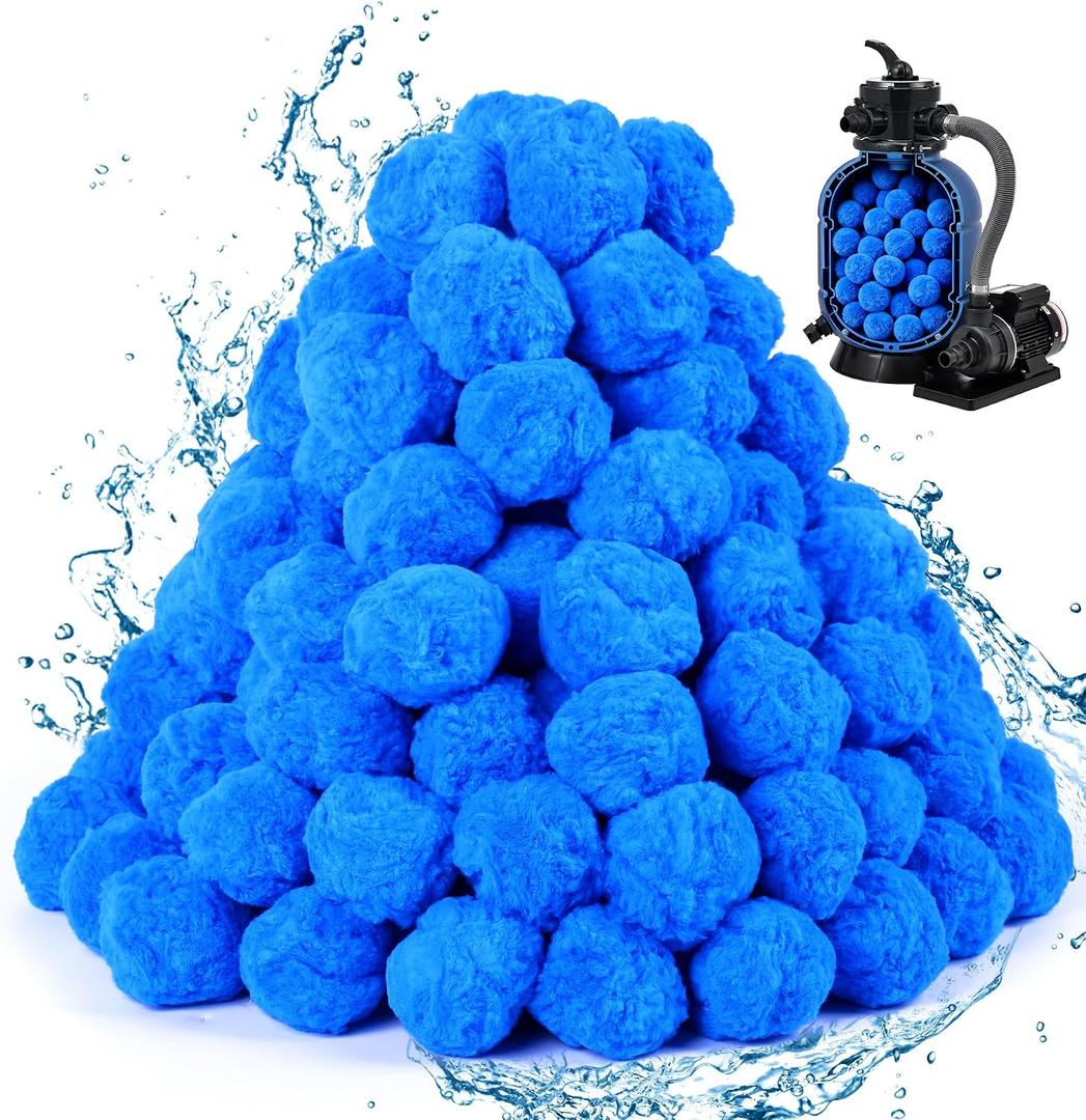 3.5 lbs Pool Filter Balls for Sand Pump, Reusable Blue Pool Filter Media Balls Replace Tranditional Quartz Sands, Anti-clogging Sand Pump Filters Ball Suitable for All Sand Filtration Systems