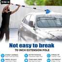 ARTIPOLY 72" Car Wash Brush with Long Handle, Flow-Thru Soft Bristle Car Washing Brush with Extendable Handle and Hose Attachment and On/Off Switch for Car, RV, SUV, Truck, Boat, House SidingBlue
