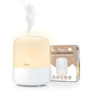 Crane Baby 3-In-1 Baby Humidifier Aroma Diffuser with Adjustable Nightlight, Auto-Shutoff, Humidifier for Baby Nursery, Baby Diffuser for Nursery