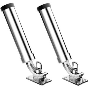 Rod Holders for Fishing Boat2 Pack 316 Stainless Steel 360 Degree Adjustable Deck Flush Mount Fishing Rod Pole Holder for Marine Boat Yacht