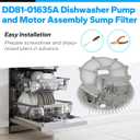 DD81-01635A For Samsung Dishwasher Mesh Filter Sump Filter (Hump Version) | DD81-01635A Dishwasher Mesh Filter Sump Filter Compatible, DW80R5061/DW80R5060 For Samsung Dishwasher Mesh Filter Sump Filter