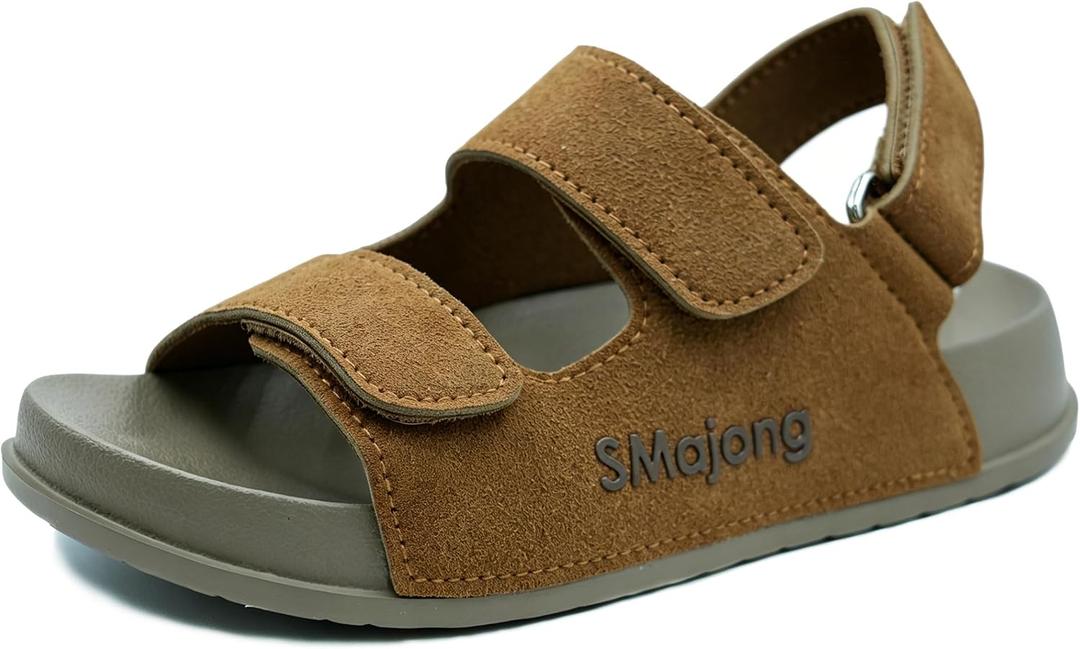 SMajong Boys Sandals Girls Sandal Kids | Non-Slip Slides, Lightweight, Adjustable, Open Toes, Flat