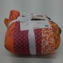 Lush Decor Royal Empire Reversible Cotton Quilt Set - 3 Piece Striped Bedding Set - Bold & Colorful Bohemian Patterns - Soft Cotton Feel - Full/ Queen, Tangerine