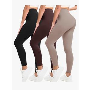 Natural Feelings Buttercloud 3 Pack Leggings for Women-High Waisted Buttery Soft Yoga Pants Lounge Everyday Wear XXL