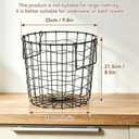 Small Laundry Basket,Round Metal Utility Storage Bin,9.8x9.8x8.5", 21.5x25x19cm