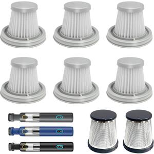 6 pack Washable Hepa with 2 pack Stainless Steel Pre-filter,Hepa Filter Replacement Compatible with Fanttik V8 Series (Fanttik Slim V8 Mate Vacuum & Fanttik V8 Apex Vacuum)