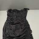 Popilush Shapewear Midi Dress Women's Sparkly Formal Wedding Guest Cocktail Dresses Fall Square Neck Ruched Dress Side Slit (XX-Large, Black)