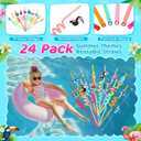 Pool Party Favors and Beach Party Favors - 120 PCS Party Bag Stuffers Including Beach Balls, Summer Theme Straws, Bubble Wands, and more for Beach Pool Party Favors, Birthday Party Supplies 4-8 8-12